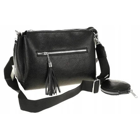 Jessica Bags Włoska Marka  Torebka Damska KUFEREK Listonoszka 289 Black