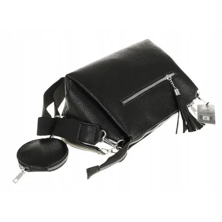 Jessica Bags Włoska Marka  Torebka Damska KUFEREK Listonoszka 289 Black