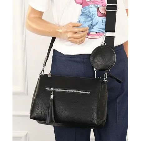 Jessica Bags Włoska Marka  Torebka Damska KUFEREK Listonoszka 289 Black