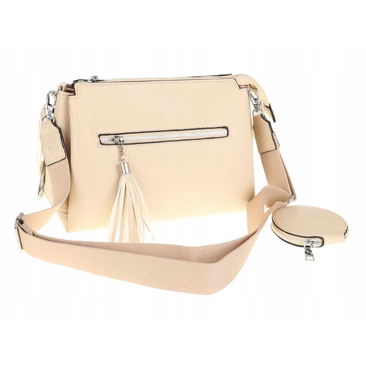 Jessica Bags Włoska Marka  Torebka Damska KUFEREK Listonoszka 289 Apricot