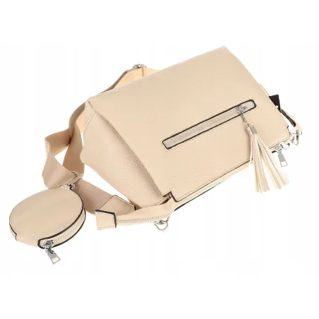 Jessica Bags Włoska Marka  Torebka Damska KUFEREK Listonoszka 289 Apricot