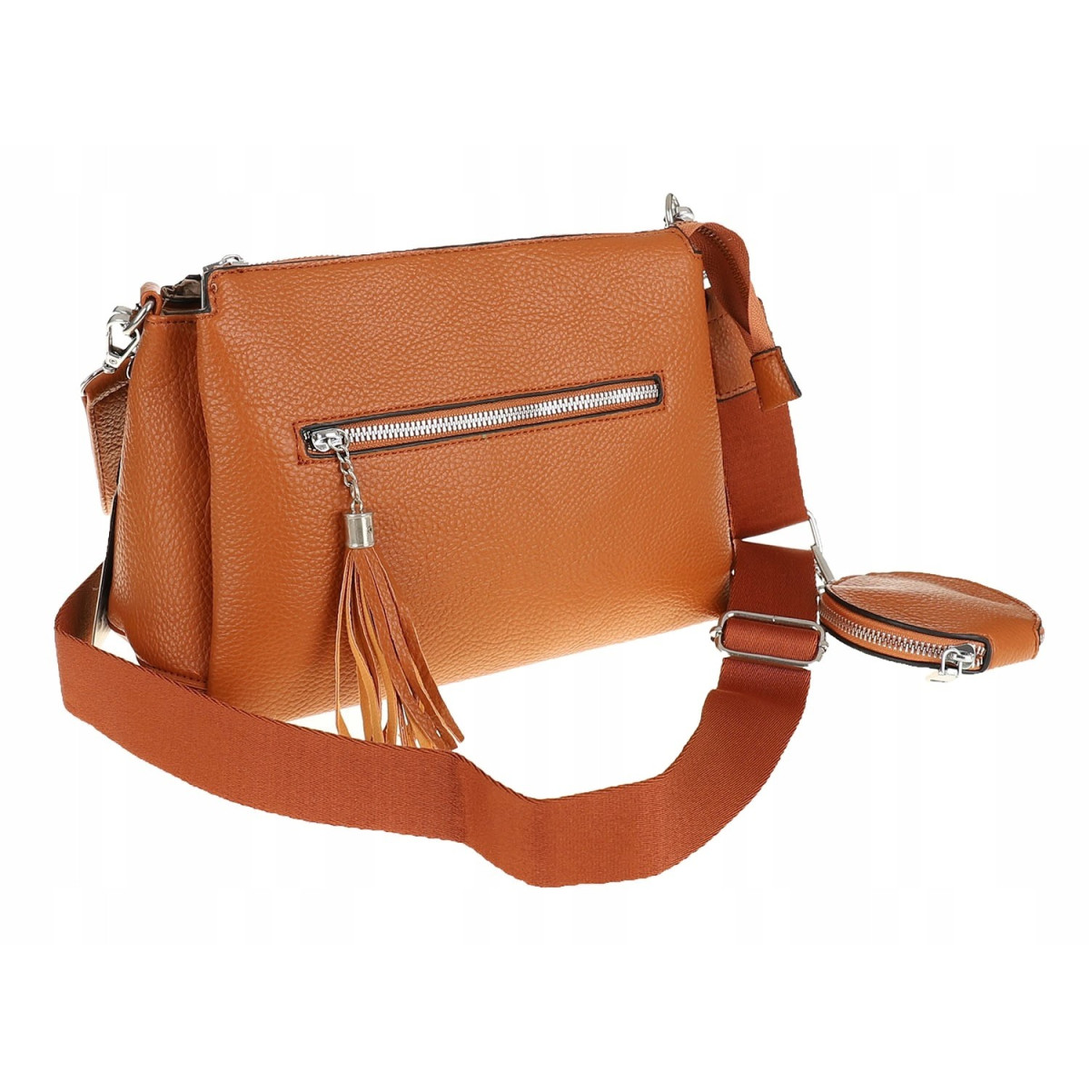 Jessica Bags Włoska Marka  Torebka Damska KUFEREK Listonoszka 289 Brown