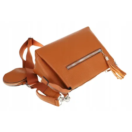 Jessica Bags Włoska Marka  Torebka Damska KUFEREK Listonoszka 289 Brown