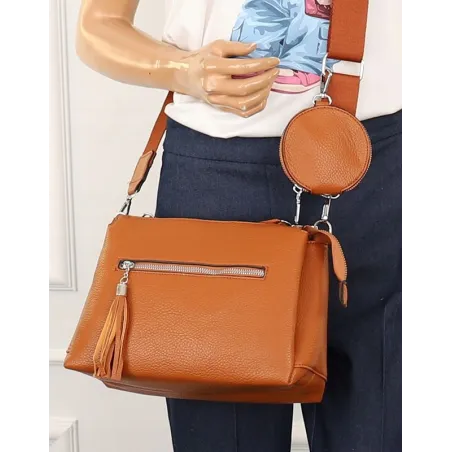 Jessica Bags Włoska Marka  Torebka Damska KUFEREK Listonoszka 289 Brown