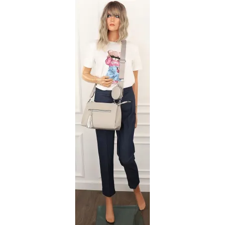 Jessica Bags Włoska Marka Torebka Damska KUFEREK Listonoszka 289 Grey