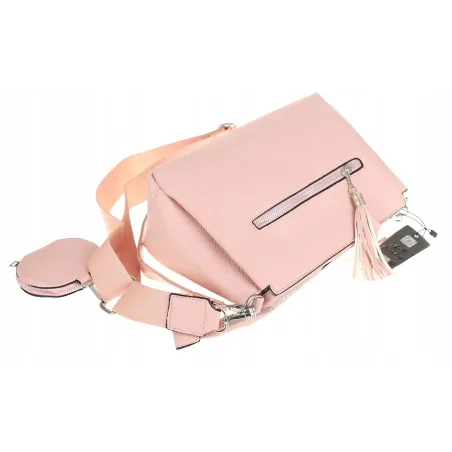 Jessica Bags Włoska Marka Torebka Damska KUFEREK Listonoszka 289 Pink