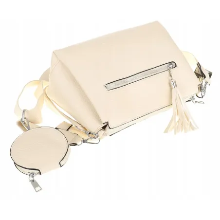 Jessica Bags Włoska Marka Torebka Damska KUFEREK Listonoszka 289 Beige