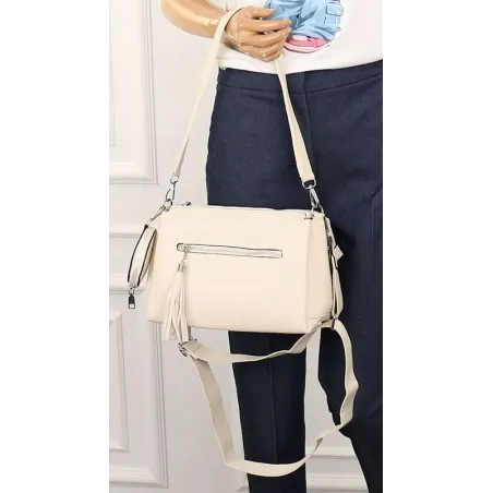 Jessica Bags Włoska Marka Torebka Damska KUFEREK Listonoszka 289 Beige