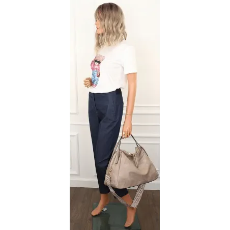 Andrea Massi Włoska marka Torebka kuferek Listonoszka Shopper HJ17123 Khaki