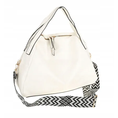 Andrea Massi Włoska marka Torebka kuferek Listonoszka Shopper HJ17123 White