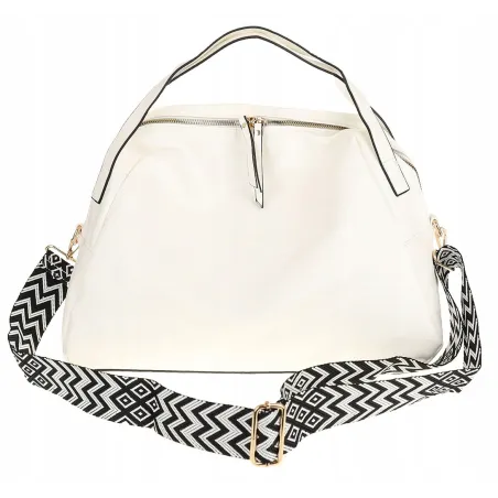 Andrea Massi Włoska marka Torebka kuferek Listonoszka Shopper HJ17123 White