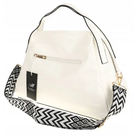 Andrea Massi Włoska marka Torebka kuferek Listonoszka Shopper HJ17123 White