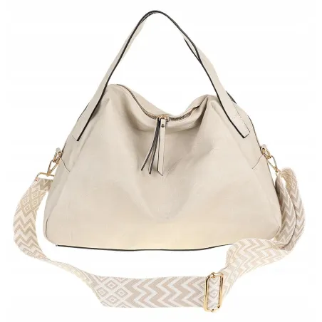 Andrea Massi Włoska marka Torebka kuferek Listonoszka Shopper HJ17123 Beige