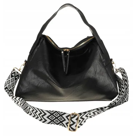 Andrea Massi Włoska marka Torebka kuferek Listonoszka Shopper HJ17123 Black