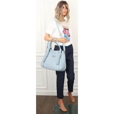 CHARRO Włoska Marka Torebka Damska kuferek listonoszka CH855636 L. blue