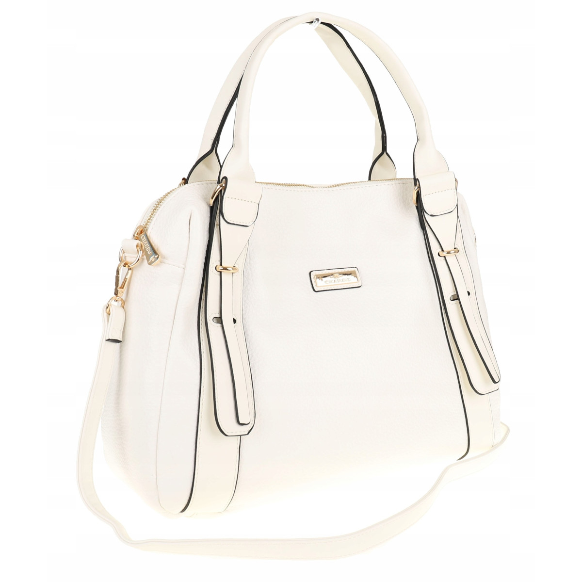 CHARRO Włoska Marka  Torebka Damska kuferek listonoszka CH855636 White