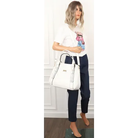 CHARRO Włoska Marka  Torebka Damska kuferek listonoszka CH855636 White