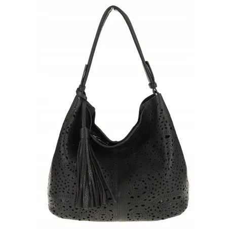 COO&CO WŁOSKA Marka  Torebka Damska Ażurowa Worek Listonoszka 14401 Black