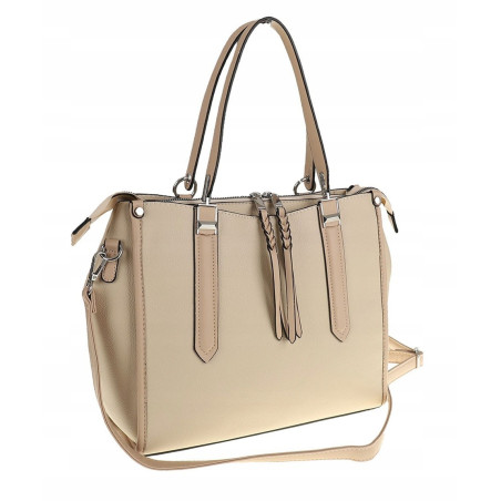 Maria C. Torebka Damska beżowa Elegancka Modna MC663 Beige