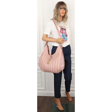 CHARRO Włoska Marka  Torebka Damska Worek Listonoszka na Ramię CH855628 Pink