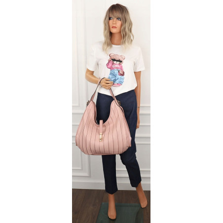 CHARRO Włoska Marka  Torebka Damska Worek Listonoszka na Ramię CH855628 Pink