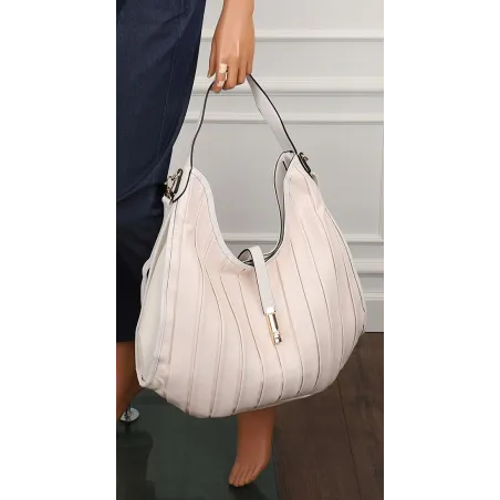 CHARRO Włoska Marka  Torebka Damska Worek Listonoszka na Ramię CH855628 White