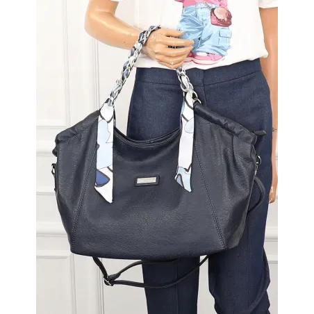 CHARRO Włoska Marka Torebka Damska Worek Listonoszka Shopper CH2213 D. Blue