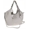 Torebka damska worek shopper A4 pojemna na ramię z łańcuszkiem CH2213 Szara