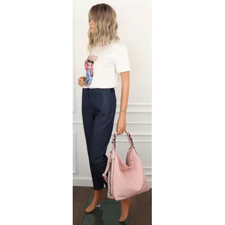 The Grace bags Torebka Damska Listonoszka Worek H6007 Pink