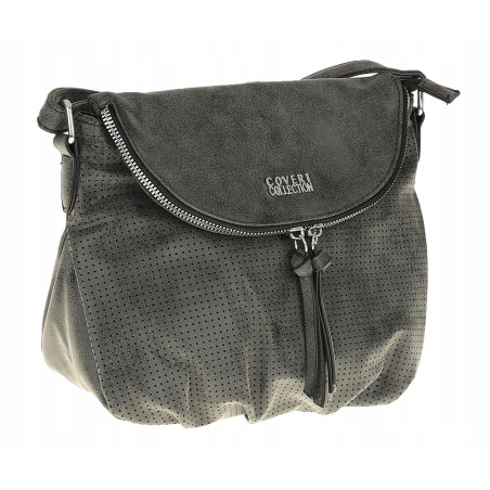 Coveri Collection Włoska marka Torebka Damska Listonoszka Ażurowa CC80353 Black