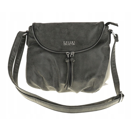 Coveri Collection Włoska marka Torebka Damska Listonoszka Ażurowa CC80353 Black