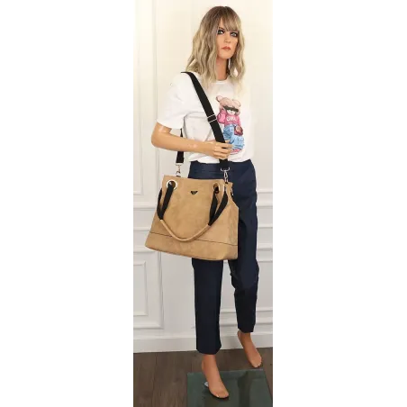 Torebka Damska Worek Modna Listonoszka na Ramię YD8904 Flex Apricot