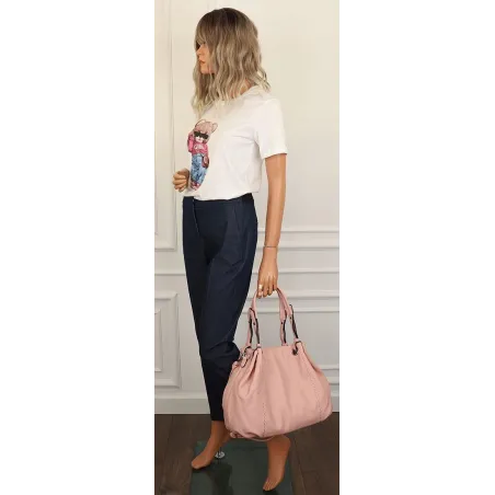 The Grace bags Torebka Damska Listonoszka Worek LH2423 Pink