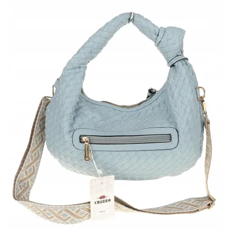 CHARRO Włoska marka Torebka Damska Listonoszka Kuferek CH551 L. blue