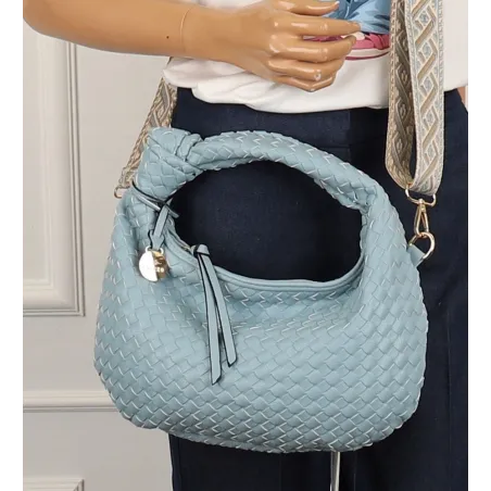 CHARRO Włoska marka Torebka Damska Listonoszka Kuferek CH551 L. blue