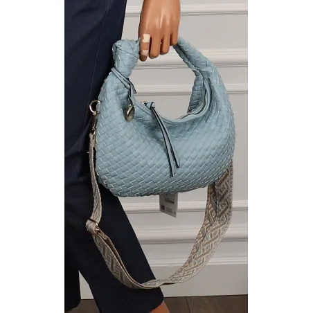 CHARRO Włoska marka Torebka Damska Listonoszka Kuferek CH551 L. blue