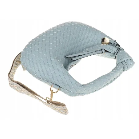 CHARRO Włoska marka Torebka Damska Listonoszka Kuferek CH551 L. blue