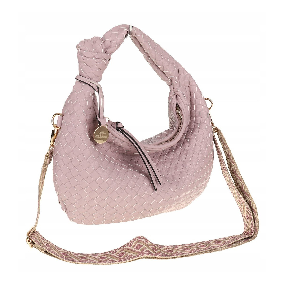 CHARRO Włoska marka Torebka Damska Listonoszka Kuferek CH551 Purple