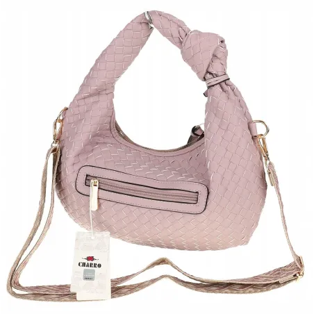 CHARRO Włoska marka Torebka Damska Listonoszka Kuferek CH551 Purple