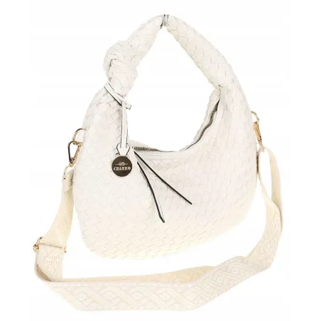 CHARRO Włoska marka Torebka Damska Listonoszka Kuferek CH551 White