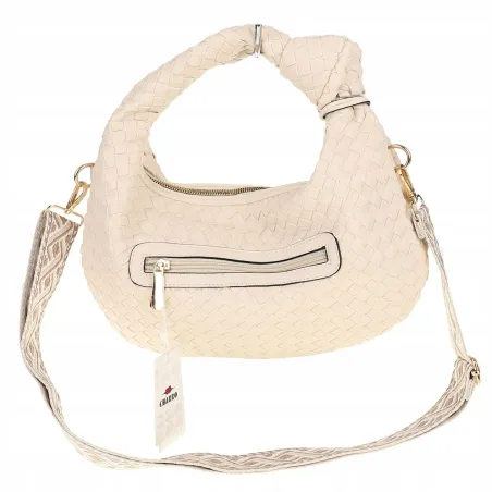 CHARRO Włoska marka Torebka Damska Listonoszka Kuferek CH551 Beige