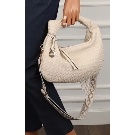 CHARRO Włoska marka Torebka Damska Listonoszka Kuferek CH551 Beige