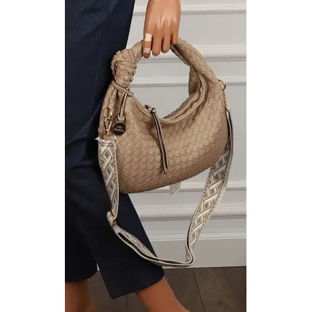 CHARRO Włoska marka Torebka Damska Listonoszka Kuferek CH551 Apricot