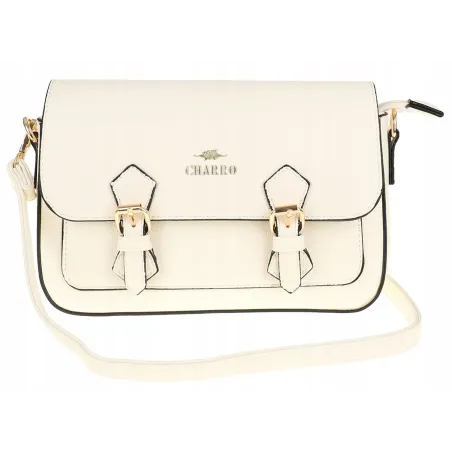CHARRO  Torebka Damska Listonoszka Modna na Ramię CH667894 White
