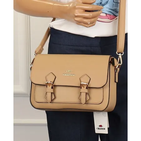 CHARRO Torebka Damska Listonoszka Modna na Ramię CH667894 Taupe