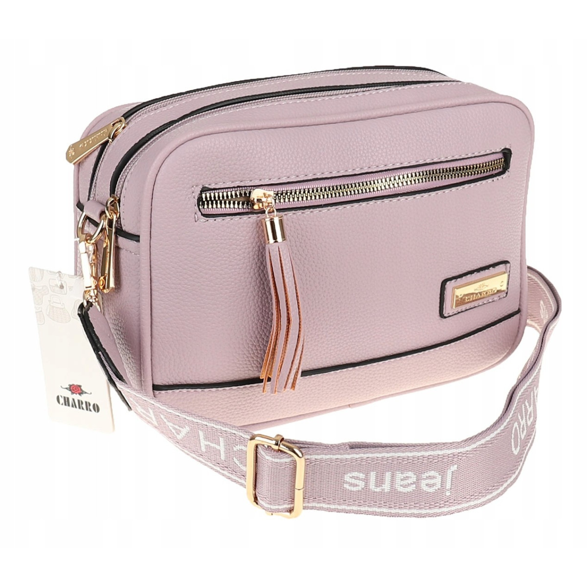 CHARRO  Torebka Damska Listonoszka Modna na Ramię CH966824 Purple