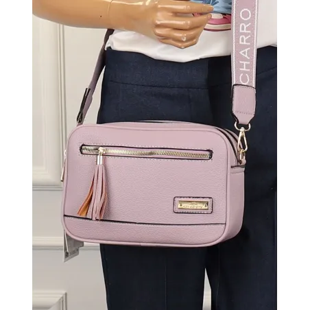 CHARRO  Torebka Damska Listonoszka Modna na Ramię CH966824 Purple