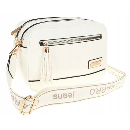 CHARRO  Torebka Damska Listonoszka Modna na Ramię CH966824 White