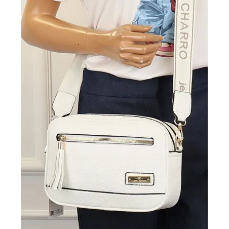 CHARRO  Torebka Damska Listonoszka Modna na Ramię CH966824 White