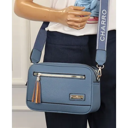 CHARRO  Torebka Damska Listonoszka Modna na Ramię CH966824 L.Blue